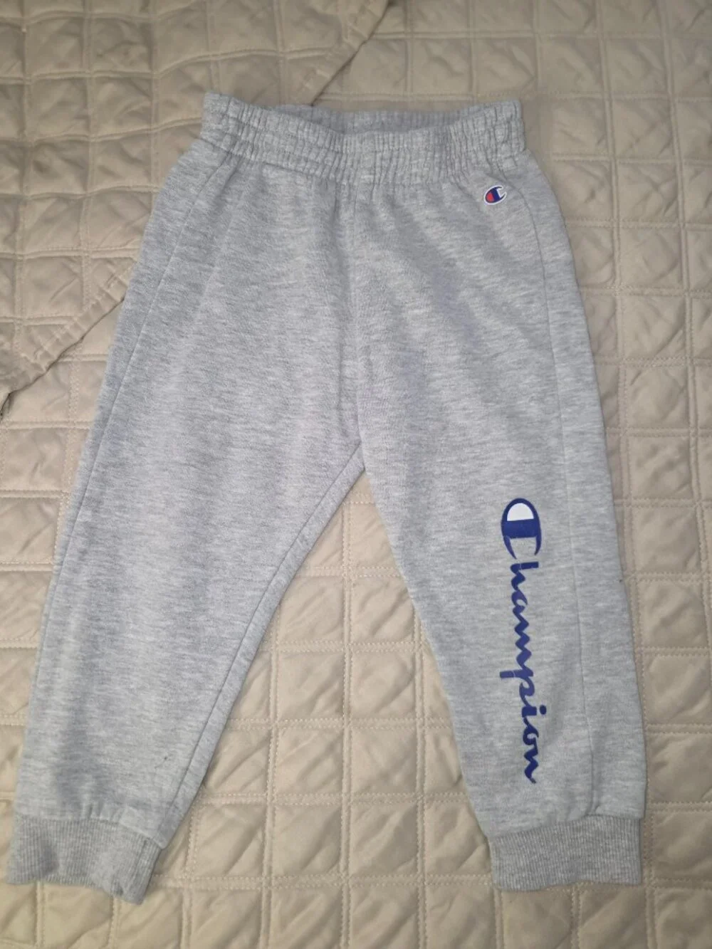 Champion Toddler 2 Piece Outfit Set Blue Logo Tee & Gray Joggers 24M